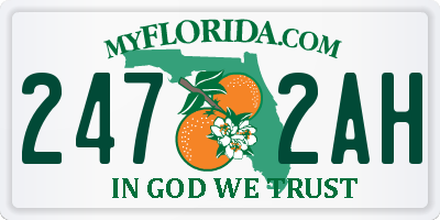 FL license plate 2472AH
