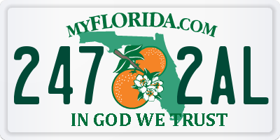 FL license plate 2472AL