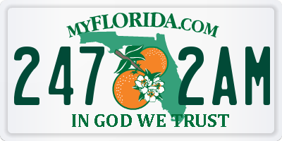 FL license plate 2472AM