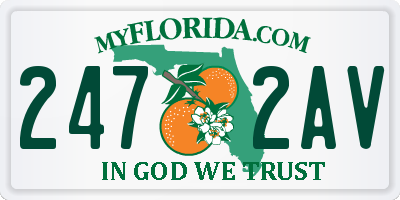 FL license plate 2472AV