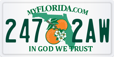FL license plate 2472AW