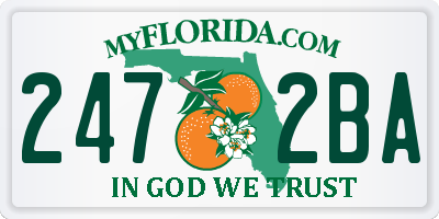 FL license plate 2472BA