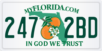 FL license plate 2472BD