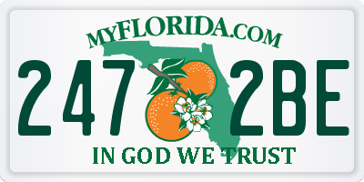 FL license plate 2472BE