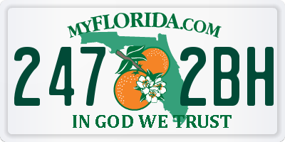FL license plate 2472BH