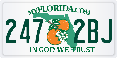 FL license plate 2472BJ