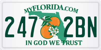 FL license plate 2472BN