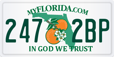 FL license plate 2472BP