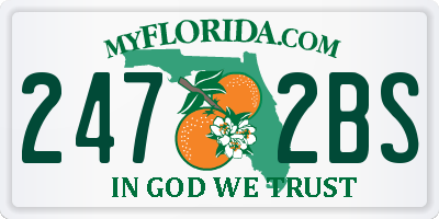 FL license plate 2472BS