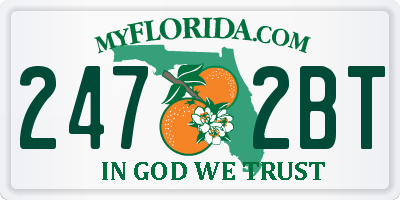 FL license plate 2472BT