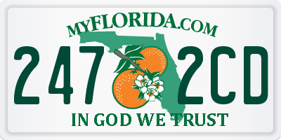 FL license plate 2472CD
