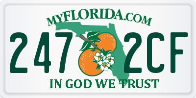 FL license plate 2472CF