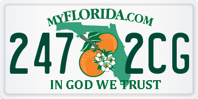 FL license plate 2472CG