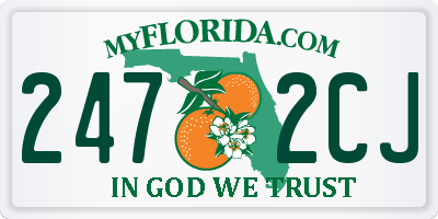 FL license plate 2472CJ