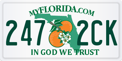 FL license plate 2472CK