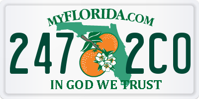 FL license plate 2472CO