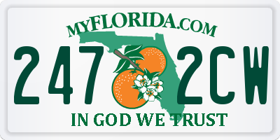 FL license plate 2472CW