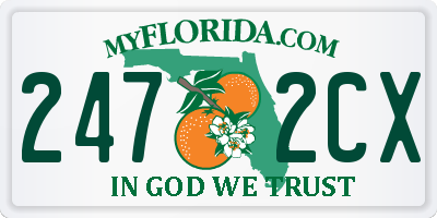 FL license plate 2472CX