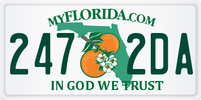 FL license plate 2472DA