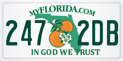 FL license plate 2472DB