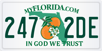 FL license plate 2472DE