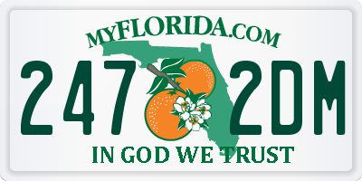 FL license plate 2472DM