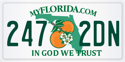 FL license plate 2472DN