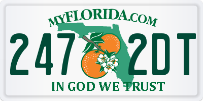 FL license plate 2472DT