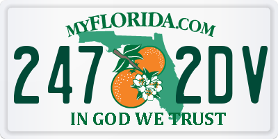 FL license plate 2472DV