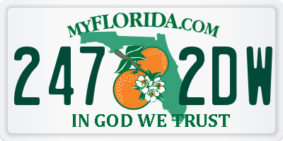 FL license plate 2472DW