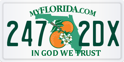 FL license plate 2472DX