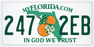 FL license plate 2472EB