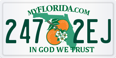 FL license plate 2472EJ