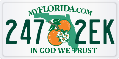 FL license plate 2472EK