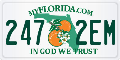 FL license plate 2472EM