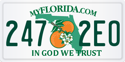 FL license plate 2472EO