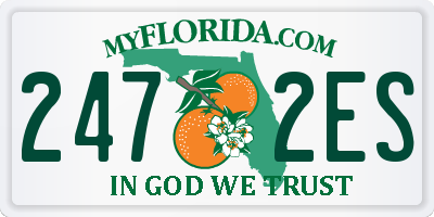 FL license plate 2472ES