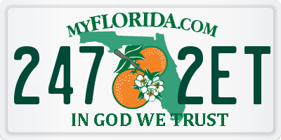 FL license plate 2472ET
