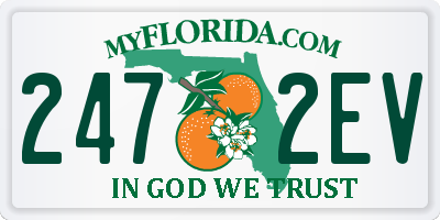 FL license plate 2472EV