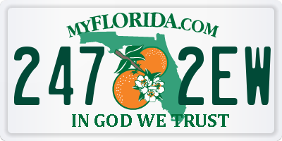 FL license plate 2472EW