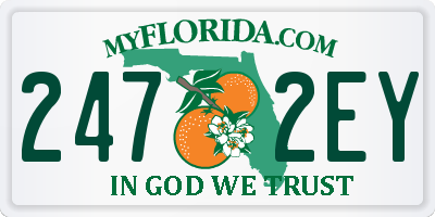 FL license plate 2472EY