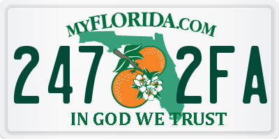 FL license plate 2472FA