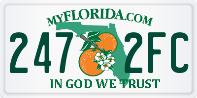 FL license plate 2472FC