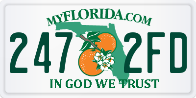 FL license plate 2472FD