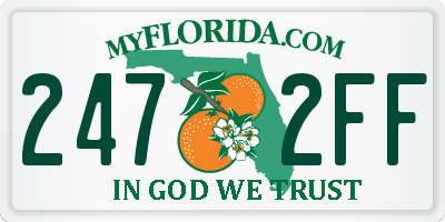 FL license plate 2472FF