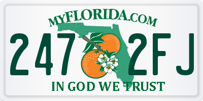 FL license plate 2472FJ