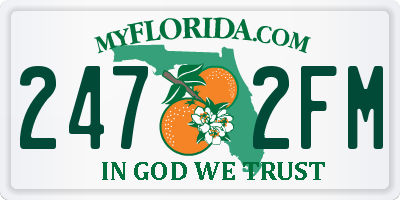 FL license plate 2472FM