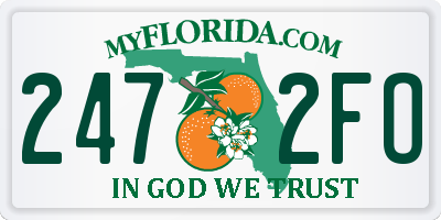 FL license plate 2472FO