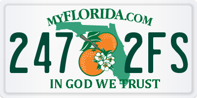 FL license plate 2472FS
