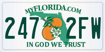 FL license plate 2472FW